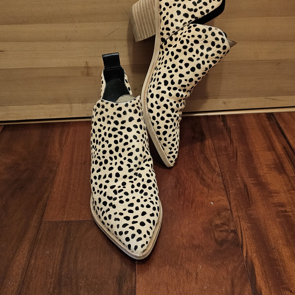 Dolce Vita Black and Cream Calf-hair Ankle Boots